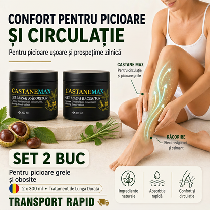 Pachet 2x Gel Castane Max – picioare obosite (piele catifelată)