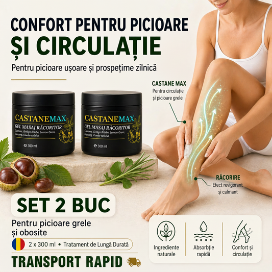 Pachet 2x Gel Castane Max – picioare obosite (piele catifelată)