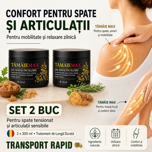 Pachet 2x Tămâie Max Gel: Alinare Naturală pt Spatele Tău?✨