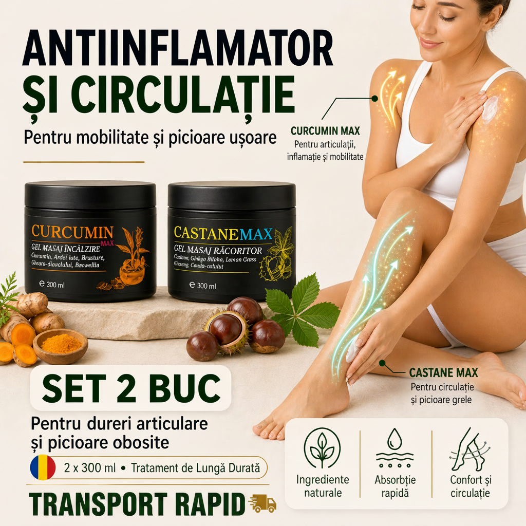 Pachet Curcumin Max + Castane Max(acțiune dublă)