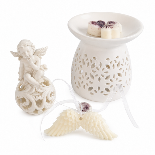 Set aromaterapie candelă & tablete ceară