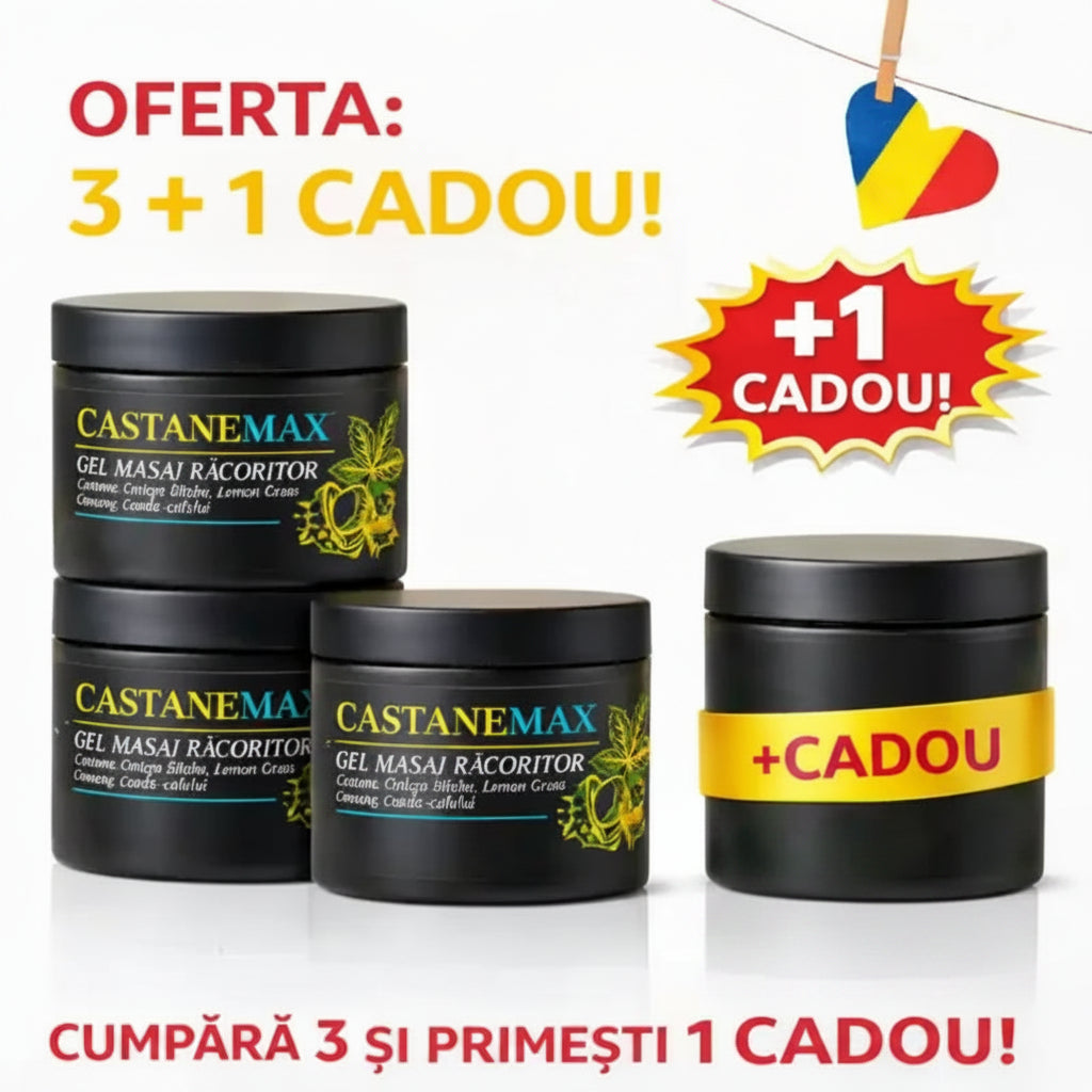Pachet Promo: 3x Castane Max + 1 CADOU (Gel picioare obosite)