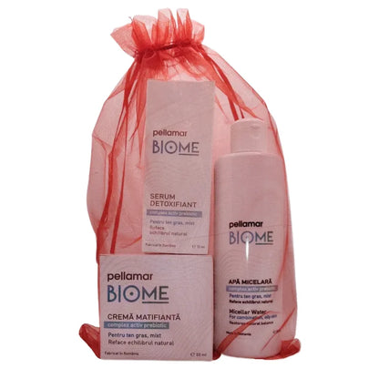 COMPLETE BIOME OILY, COMBINATION SKIN Set (Mattifying Cream + Detoxifying Serum + Micellar Water)