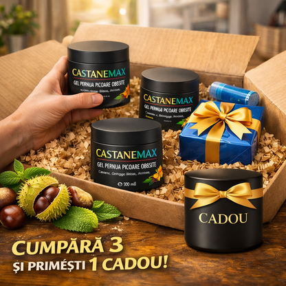 Pachet Promo: 3x Castane Max + 1 CADOU (Gel picioare obosite)