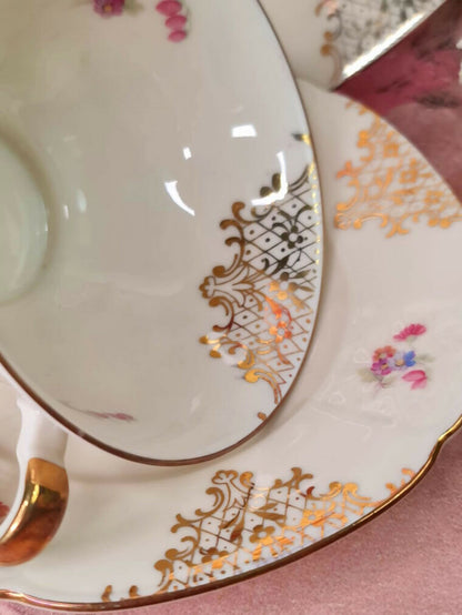 Set cadou vintage cu porțelan bavarez auriu